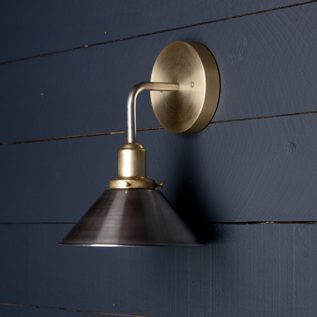 Mixed Metal Cone Shade Wall Sconce – Two Kings & Co.