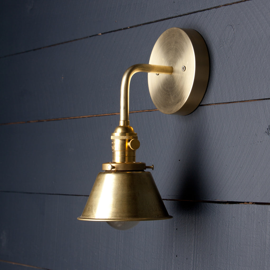Small Brass Shade Wall Sconce – Two Kings & Co.